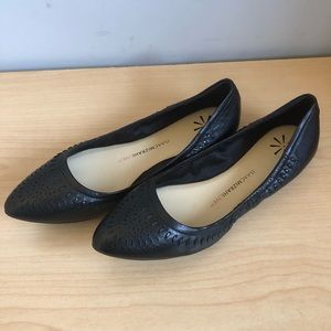 Black Flat Leather Shoes - NWT